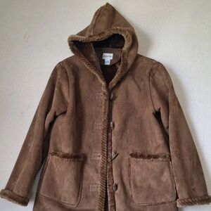 St. John's Bay Tan Teddy Jacket with Hood